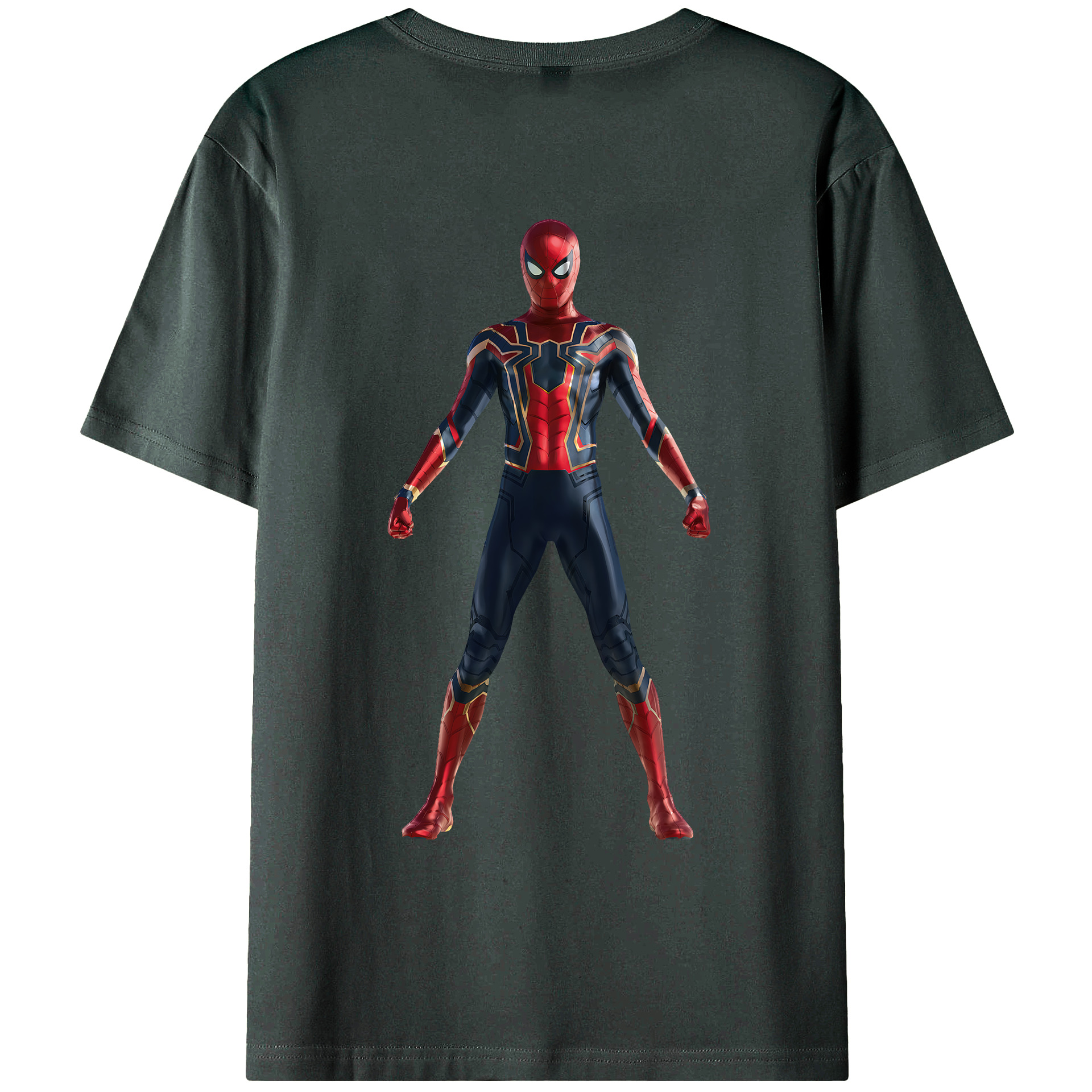 （画像用） Spider Man スパイダーマン 綿100％ メンズ半袖Tシャツ（バックプリント） 通気性